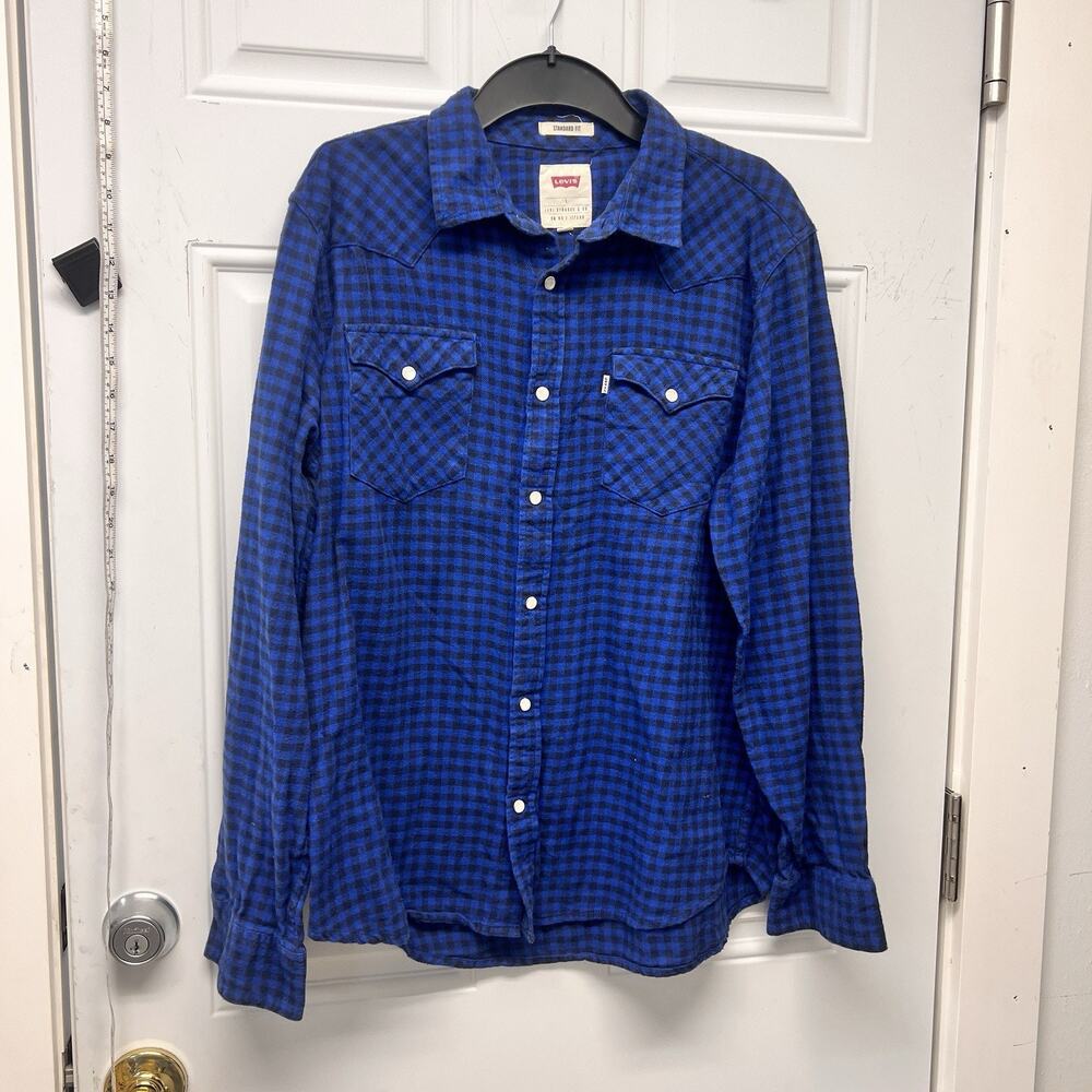 Levi’s Flannel Long Sleeve Shirt Size L 90s Grunge Western Y2K NOC3842